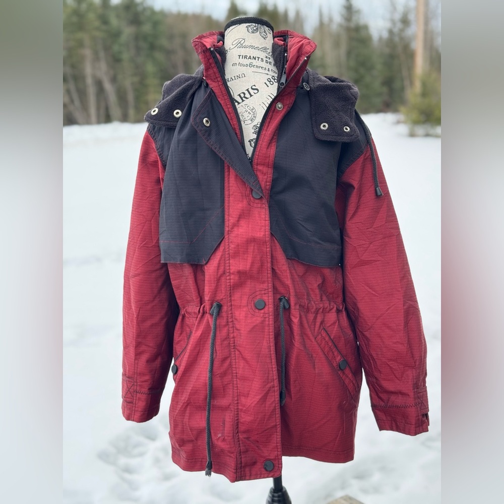 Cyclone Hooded Winter Jacket – Red & Black – Lined – 3-in-1 Style Outdoor Jacket
